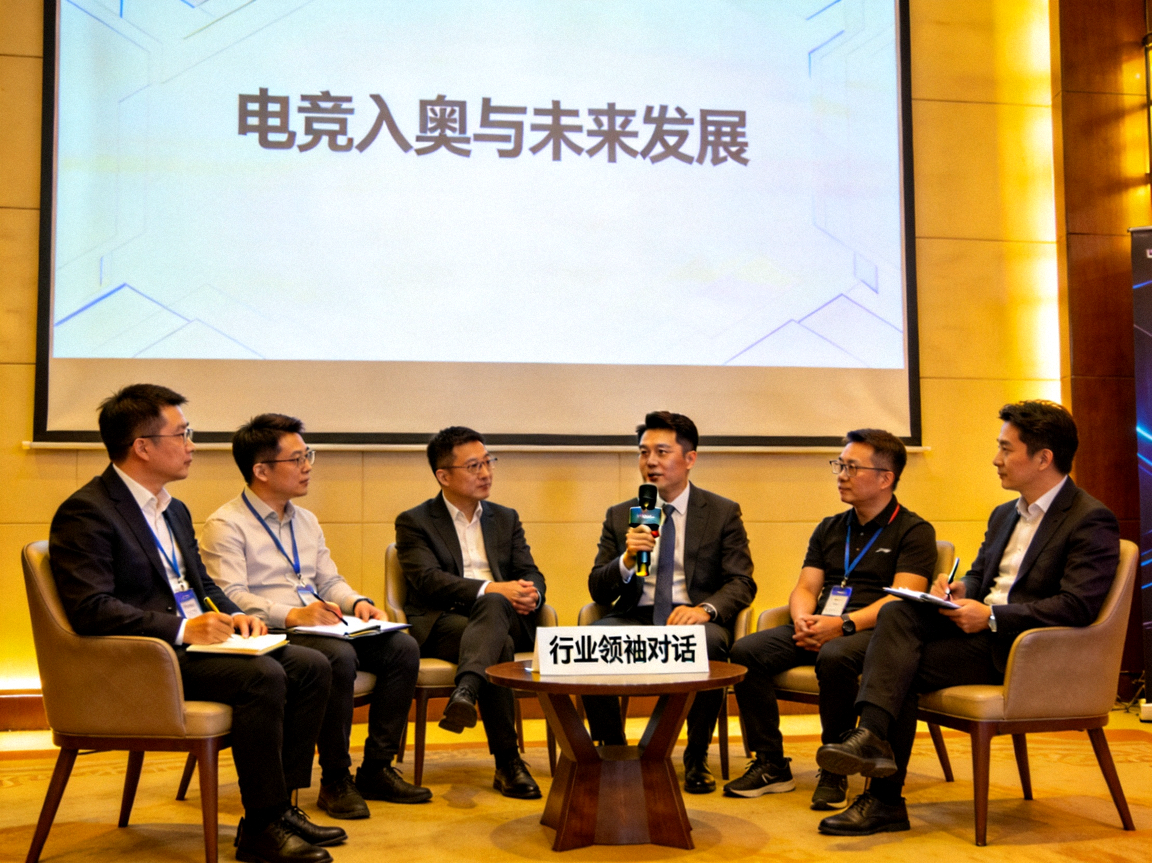 电竞产业峰会现场，行业领袖讨论电竞入奥与未来发展